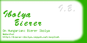 ibolya bierer business card